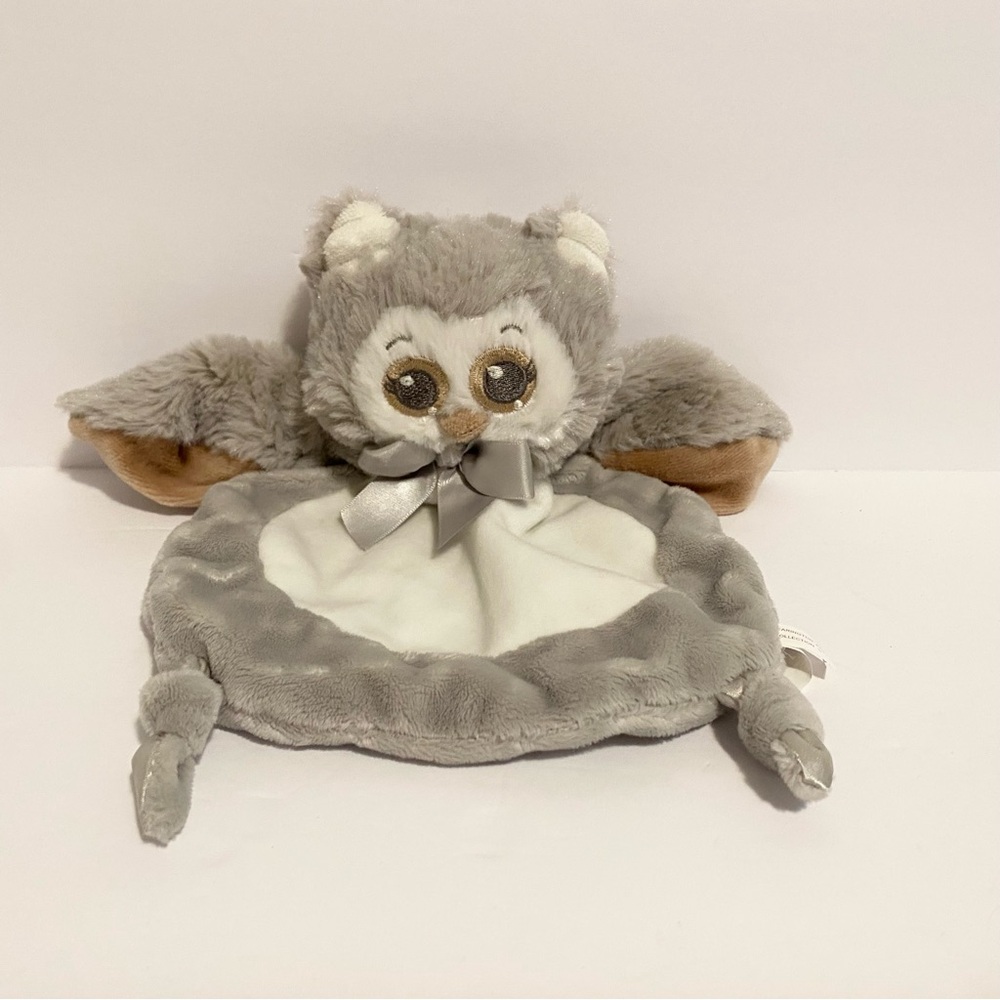 Bearington Baby Collection Owl Lovey Grey White Plush Soft Toy Bird Stuffed